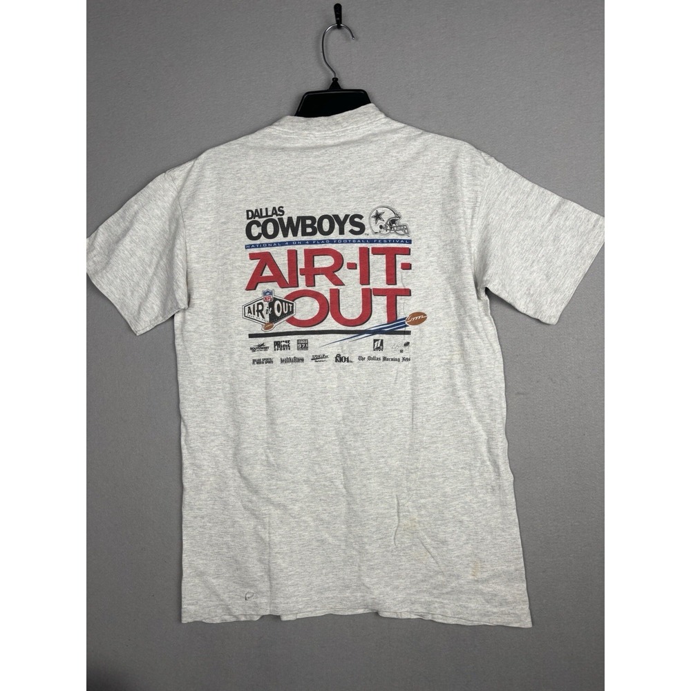 Vintage Silver Threads Shirt L Gray Dallas Cowboys NFL Air It Out USA 4035